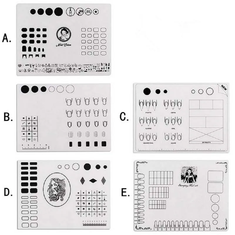 

Foldable Mini Silicone Nail Mat Stamping Pad Nail Practice Tool Portable Template Mat Foldable Nail Art Tool