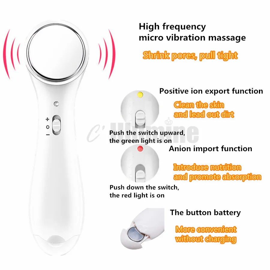 Kopen Ultrasone Cleanser Massager + 100G Hyaluronzuur Gezicht Gel Huid Verstevigende Behandeling Thuisgebruik