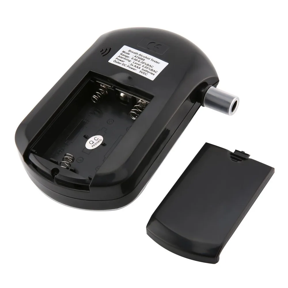 Цифровой алкотестер с ЖК-дисплеем анализатор дыхания 5 мундштуками высокая