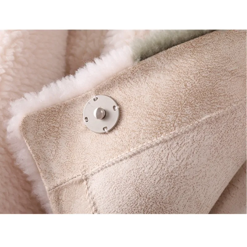 Пальто из овечьей шерсти женская верхняя одежда осенне-зимняя Свободная куртка с