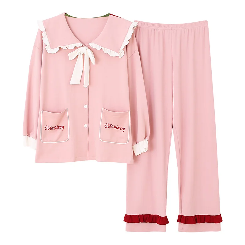 

2021 Pajamas Women's Spring and Autumn New Cartoon Long Sleeve Cute Home Service Suit Can Be Worn Outside In Autumn and Winter