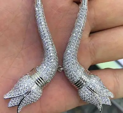 silver SHANICE Роскошные уникальные стразы из Кубического циркония класса AAA, серебряные подвески, аксессуары для самостоятельного изготовления жемчужного ожерелья из бисера - Цвет: silver