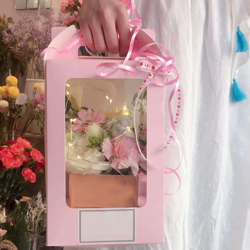 Цветок Оберточной коробки с прозрачными Windows декоративные упаковки подарков