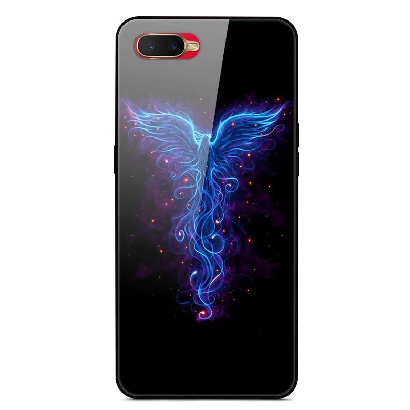 Чехол из закаленного стекла для OPPO RX17 Neo чехол силиконовый бампер жесткая стеклянная задняя крышка для OPPO RX17 Neo RX 17 Neo A1K AX7 Capas - Цвет: Белый