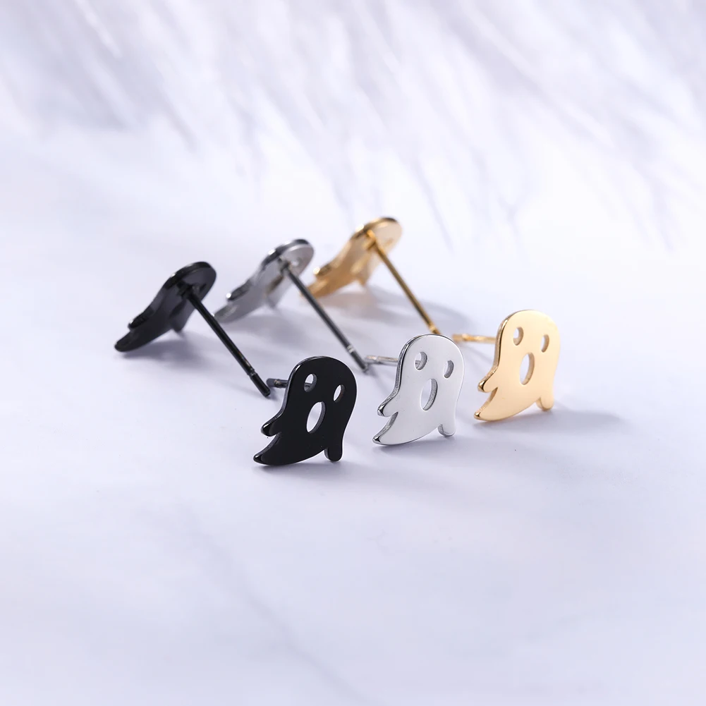 Fishhook Хэллоуин ужас призрак череп 4 пары нержавеющая сталь Золотая