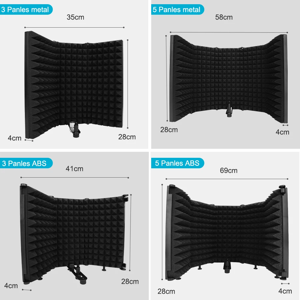 microphone isolation shield 3 panel with stand sound proof plate acoustic foams panel foam for studio recording bm800 free global shipping