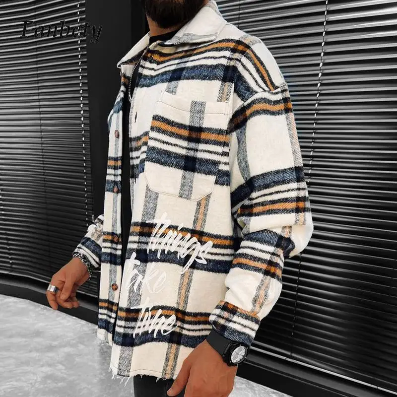 

2022 Spring Mens Fashion Clothing Autumn Harajuku Long Sleeve Cardigan Outerwear Men Long Sleeve Turn-down Collar Casual Jackets