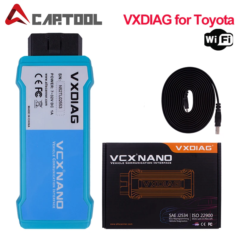 Диагностический инструмент VXDIAG VCX NANO obd2 для Toyota V15 USB/Wi Fi диагностический сканер