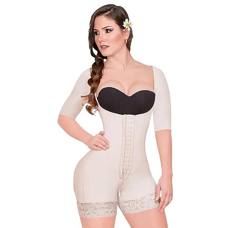 

Women's Shapewear Hook And Eye Closure Breast Support Tummy Control Long Sleeve Triangle Bodysuit Bodyshaper