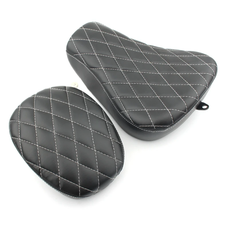 Сиденье водителя мотоцикла + заднее сиденье пассажира Кожаная подушка сиденья