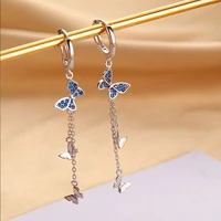 yc5158e s925 silver refined grace fairy classic butterfly tassel earrings girlfriend gift womens jewelry earrings