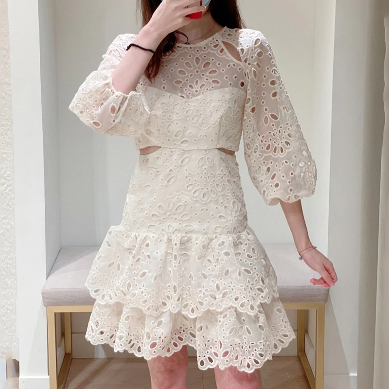 

2021 Woman Hollow Out Short Dresses