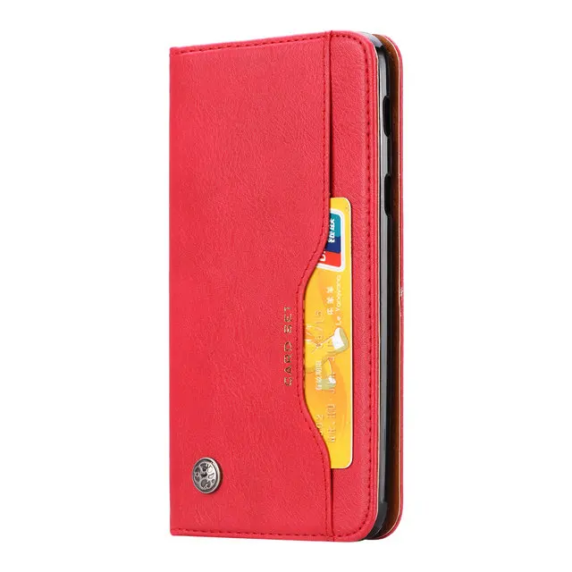 Red case Для Oneplus 7T 7 Pro Чехол для Oneplus 7 Pro Чехол с отделением для карт Ретро откидная крышка для One Plus 7 Pro Чехол 7Pro Oneplus7 Pro Pro7T кошелек - Цвет: Red case