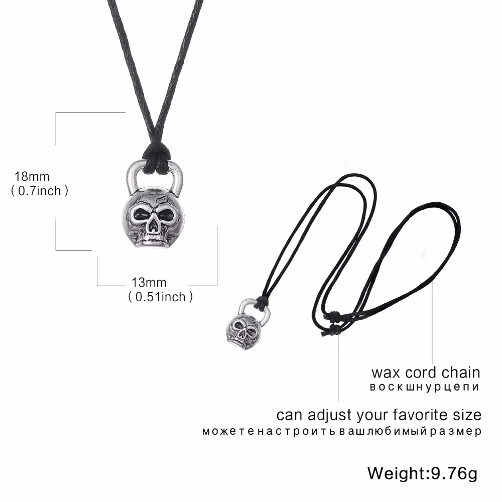 Готический Череп Хэллоуин жуткий страх Цепочки и Ожерелья Панк кости гири демон