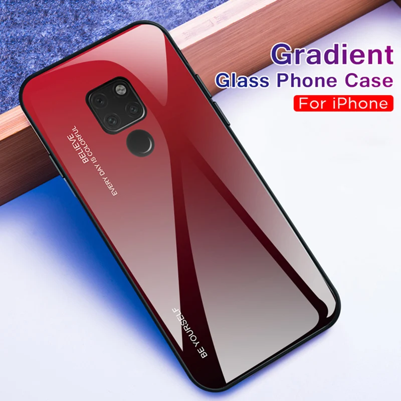 Окрашенное цветное закаленное стекло для huawei mate 20 Pro 10 Lite полный градиентный телефонный чехол для huawei Y9 Y6 Prime Y5 Y7