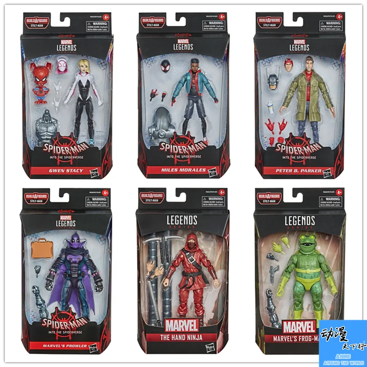 

Hasbro Action Figure Marvel Legends Spider-man Parallel Universe Little Black Spider Myers-Gwen Prowler Stilt Man Movable Model