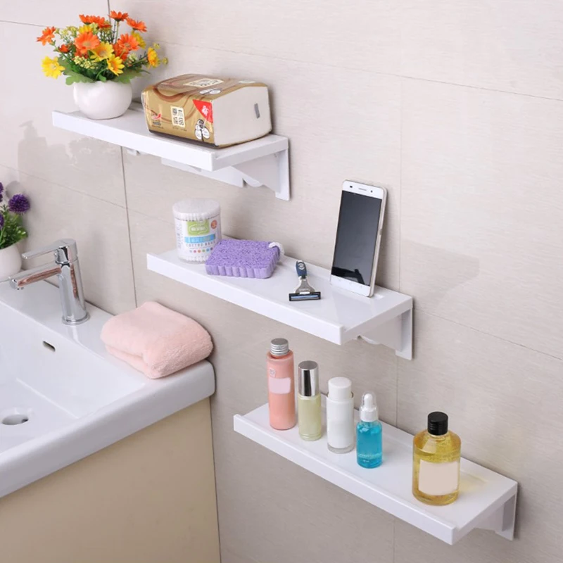 

Bathroom Shelf Suction Cup Rack Wall Storage Organizer Kitchen Display Shelves Punch Free Save Space Bathroom Storage Shelf
