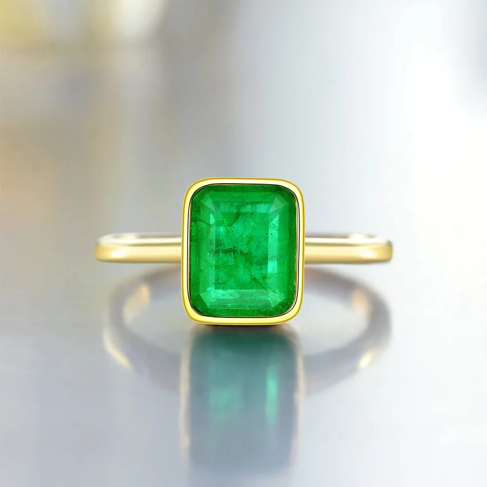 

High quality gold plated AAAAA Zircon Cz Engagement green designer ring for women cubic zirconia CRYSTAL rings party jewerlry