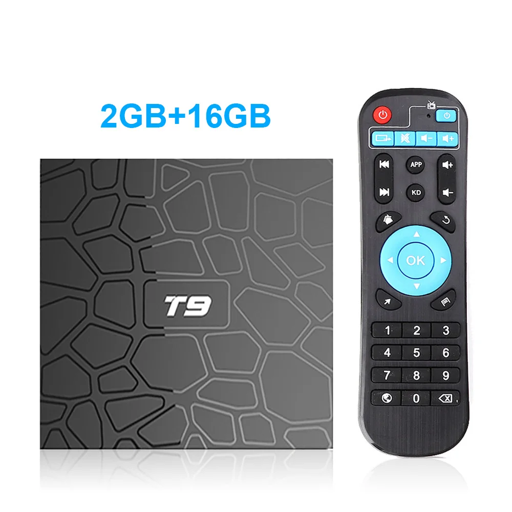 VONTAR T9 Android tv Box Android 9,0 4 ГБ 32 ГБ 64 Гб Smart tv Rockchip 1080P H.265 4K GooglePlay 2 Гб 16 Гб медиаплеер PK H96 max - Color: T9 2GB 16GB