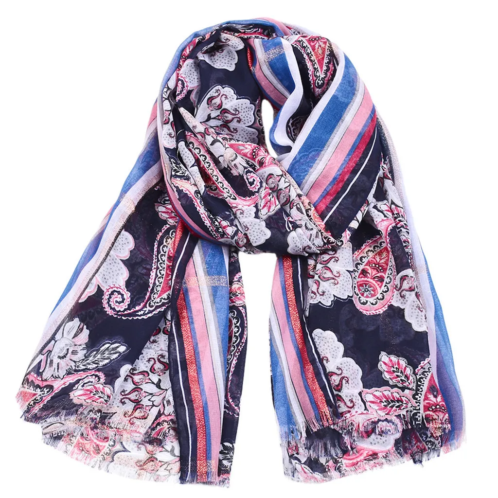 Женский шелковый шарф SAGACE из хлопка и льна с принтом шали накидки|Женские шарфы| |