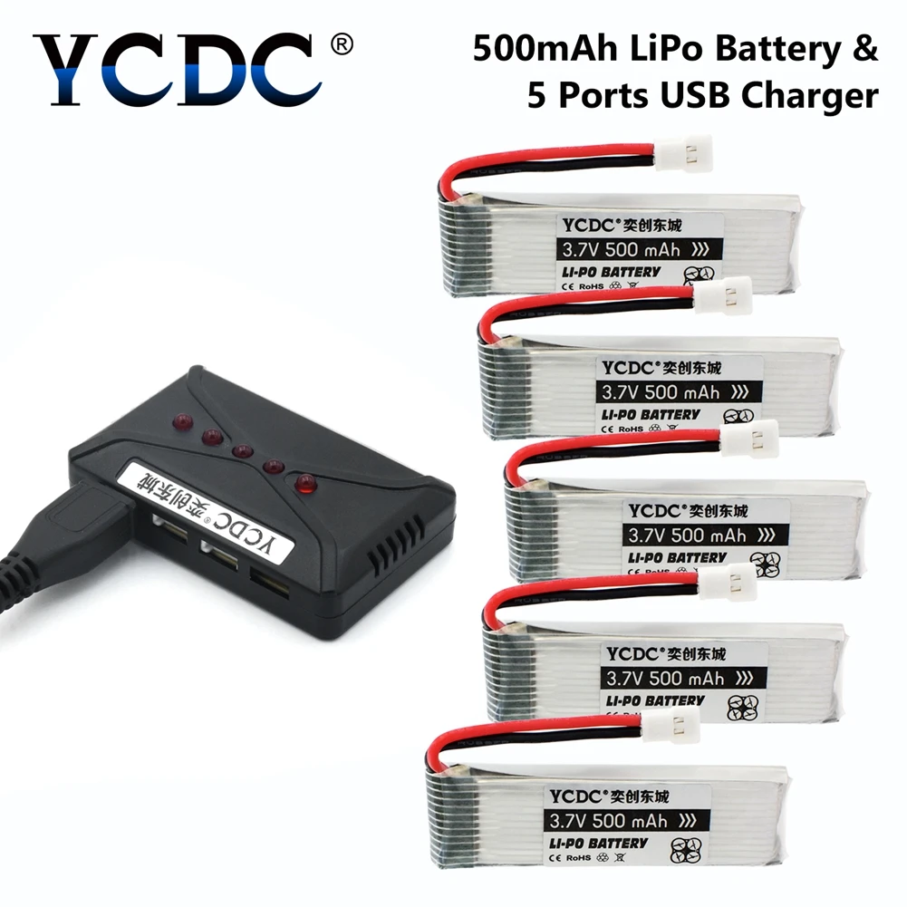 Drone Batteries 3.7V 500mAh Li-Po Battery For JJRC H37 GOOLRC T37 Eachine E50 Wltoys V930 V977 V988 + Charger | Электроника