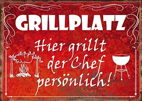 

Barbecue Chef Metal Sign Yard Home Wall Decoration Man Cave 12X16 inch