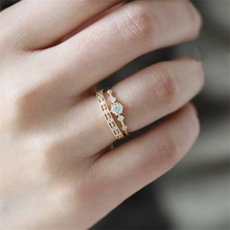 Женское свадебное кольцо из стерлингового серебра 925 пробы с покрытием золота 14 к