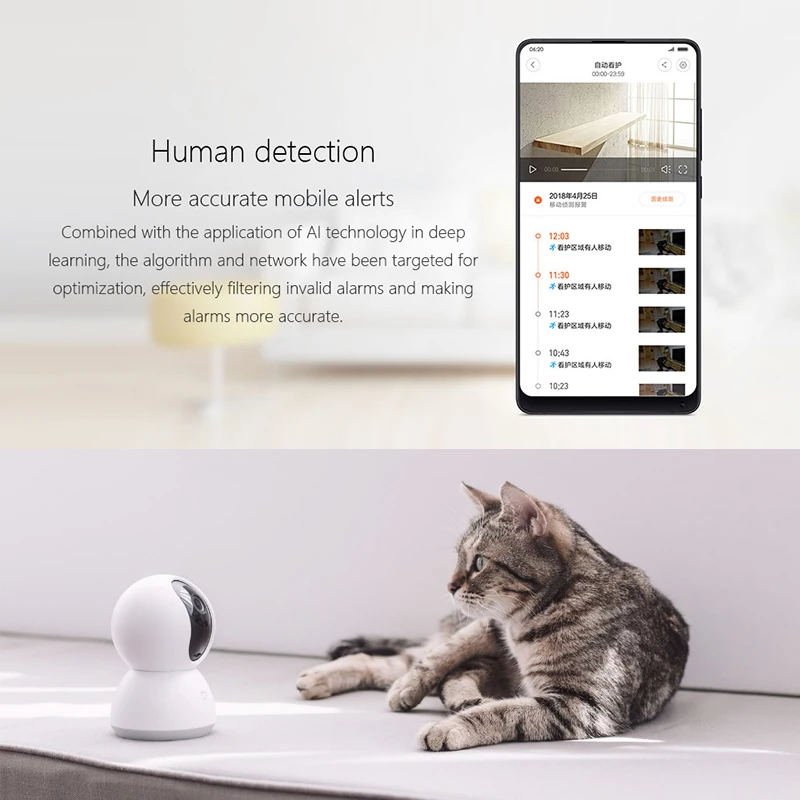 Мини IP камера Xiaomi Mijia Wi Fi 1080P HD инфракрасное ночное видение 360 градусов