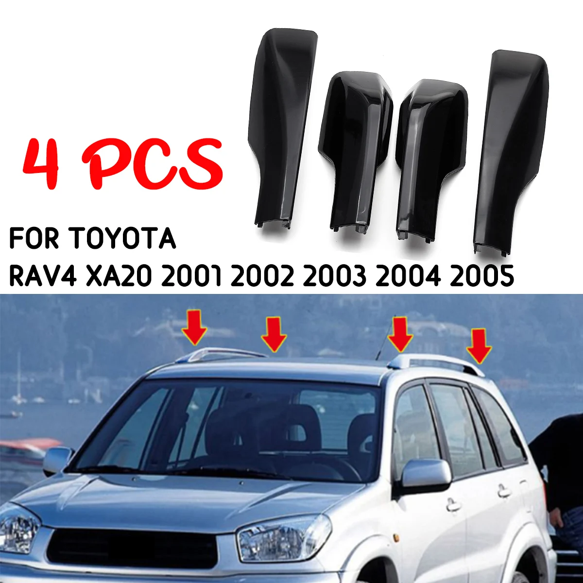 4 шт. сменные накладки на крышу для Toyota RAV4 XA20 2001 2002 2003 2004 2005|Багажники крыши авто и