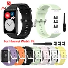 Силиконовый спортивный ремешок для смарт-часов Huawei Watch Fit, инструмент для фитнеса, защитный чехол для экрана, сменный браслет на запястье, браслет correa