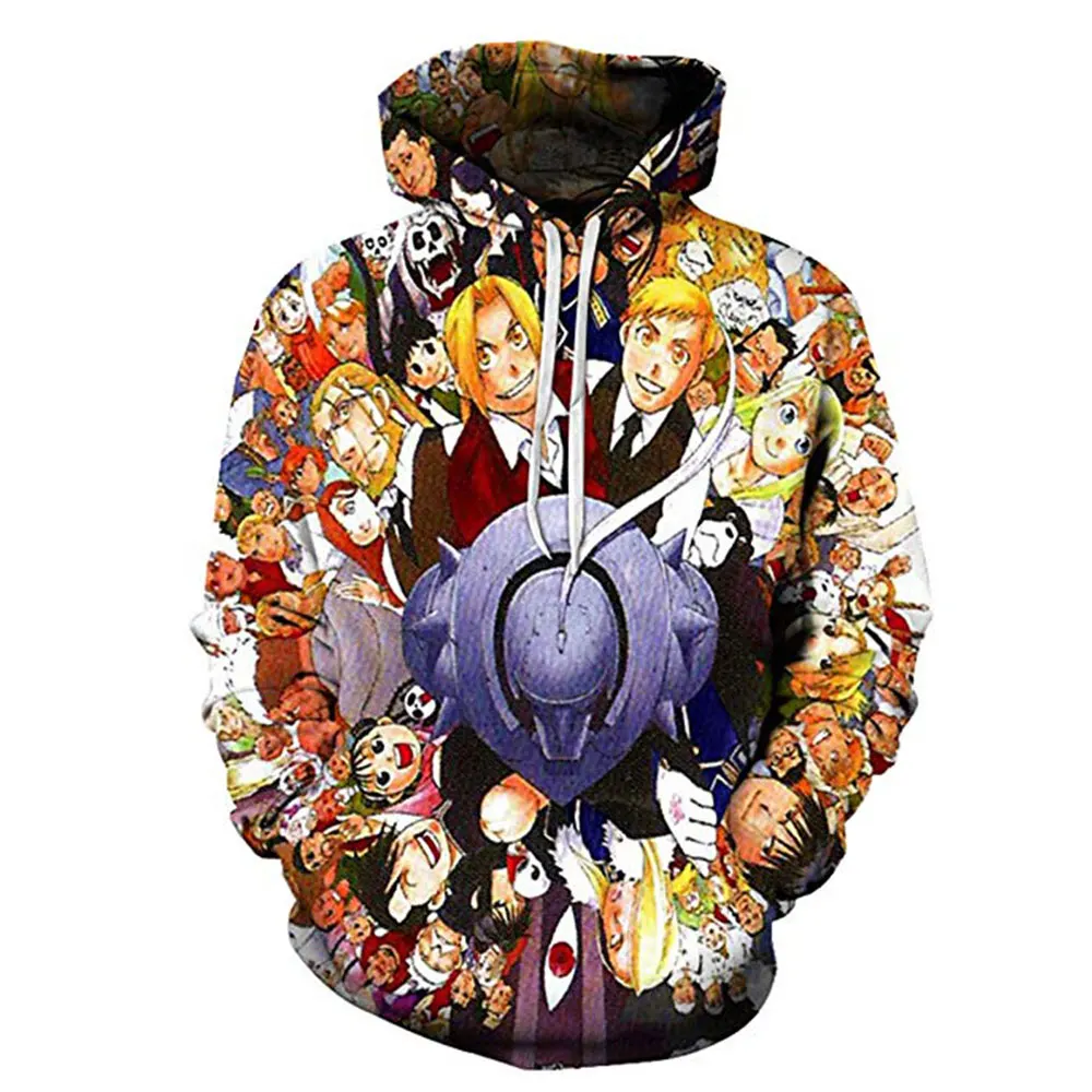 Новинка Харадзюку цельнометаллический альхимик мужские и женские толстовки