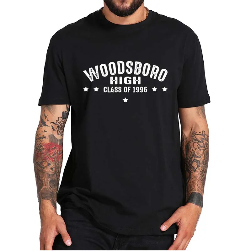 

Woodsboro High School Class Of 1996 T-Shirt Scream Horror Movie Fans Men' Clothing Casual Soft 100% Cotton T Shirt EU Size