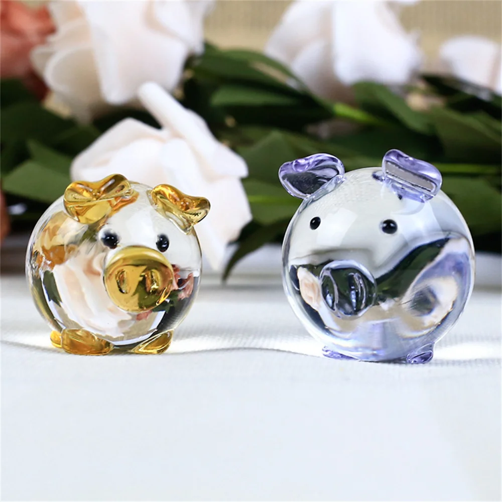 

K9 Crystal Glass Cute Pig Figurines Mini Crafts Ornaments Desktop Home Decoration Child Gifts