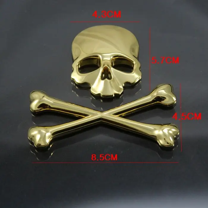 Металлическая Эмблема с 3d изображением черепа демона значок эмблема наклейка на