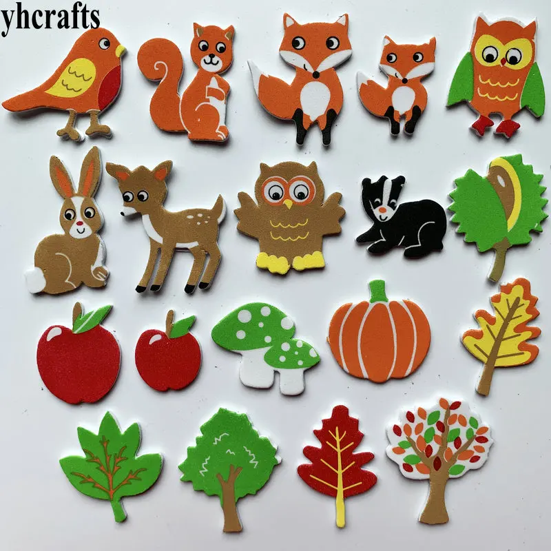 1 пакетов/лот. Осенний урожай белка птица лиса Ежик Сова пенопластовые наклейки