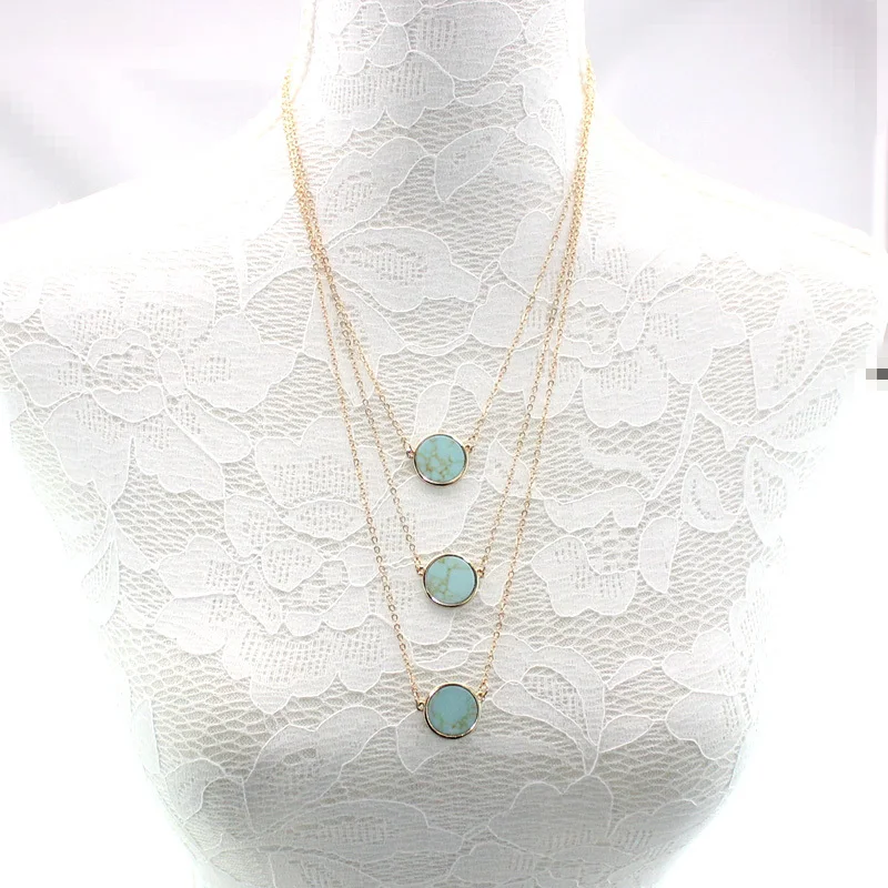 Женское черное белое зеленое ожерелье с кулоном из камня кормле Золотая цепочка