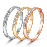 ornapeadia explosive bangle minimalist glossy row diamond gold plated bracelet for women feminine temperament sand gold bracelet