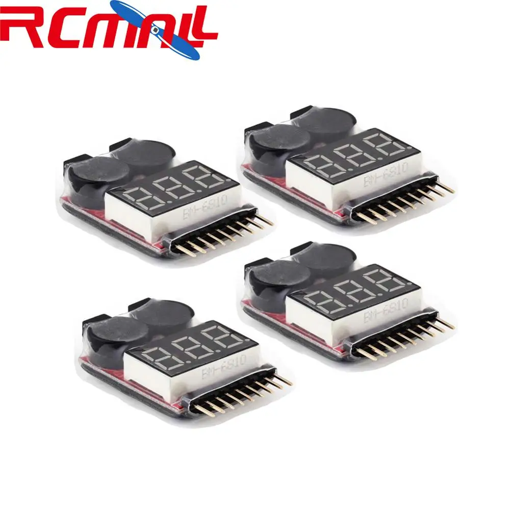 

4Pcs 1-8S Lipo Battery Tester 2IN1 RC Low Voltage Buzzer Alarm for Lipo/Li-ion/LiMn/Li-Fe battery RCmall DR0796