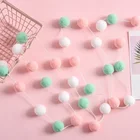 Шарики из войлока ручной работы в скандинавском стиле 2 м, украшение для детской комнаты, настенное украшение, Декор для дома, венок с помпонами для детской комнаты, реквизит для вечеринки