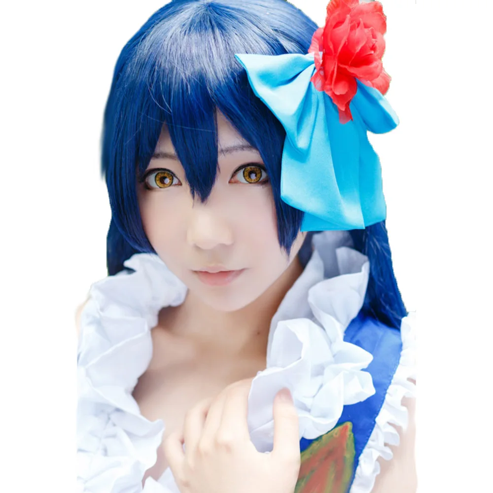 

HSIU высокое качество Love Live! Косплей парик костюм Уми Сонода косплей волосы длинные 100 см M Тип стиль темно-синий парик на Хэллоуин
