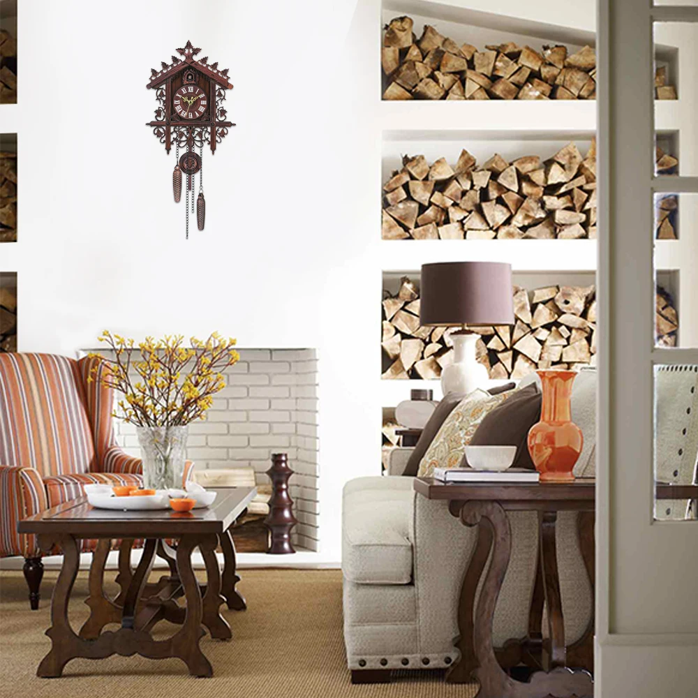 1 шт. Ретро винтажные часы деревянные настенные с кукушкой украшение для дома