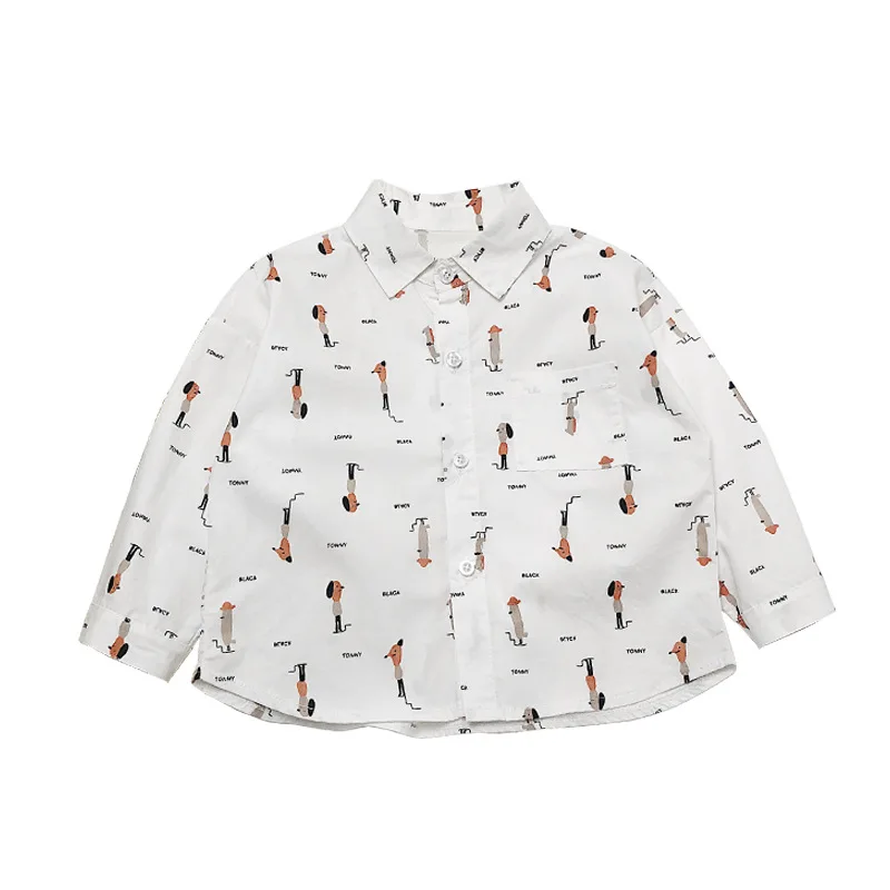 

WLG boys shirts kids cartoon fashion shirt baby turn down collar long sleeve shirt baby boy all match clothes 1-5 years