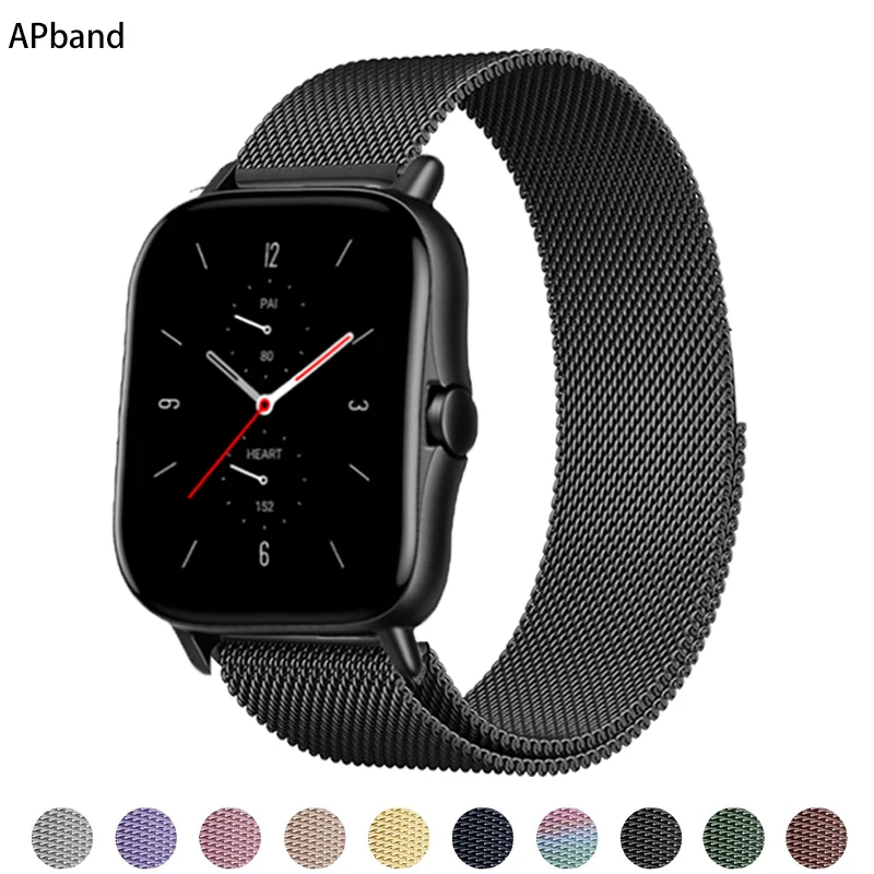 

Ремешок для часов Amazfit GTS/2e/GTS2/GTR 42/47 мм/stratos 2/3, металлический магнитный браслет для Samsung galaxy watch 4/classic, 20 22 мм