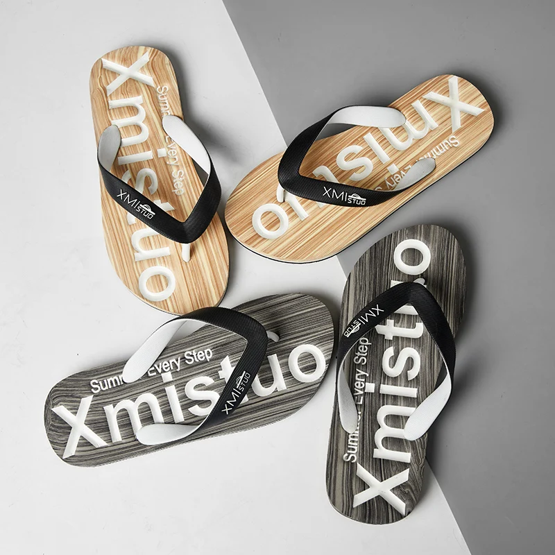 

Men Beach Slippers Man Summer Flip-flop 2021 Fashion Casual Slippers Cool Aqua Sandals Comfortable House Slippers Anti-slip Shoe