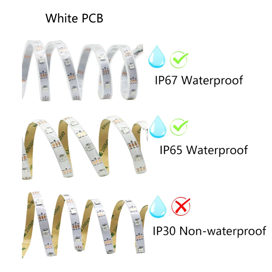 1 5 м WS2812B WS2812 RGB светодиодный светильник с полосками водонепроницаемый