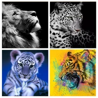 2021 forest animal tiger lion leopard 5d diy diamond painting embroidery square round diamond rhinestone kit home decoration res