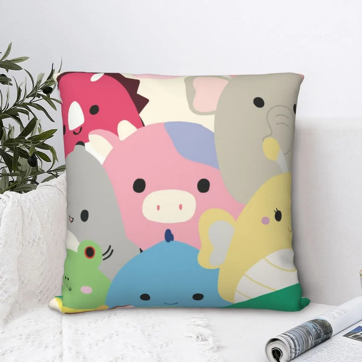 

Squishmallows! Square Pillowcase Cushion Cover Creative Zipper Home Decorative Polyester Throw Pillow Case Sofa Simple 45*45cm
