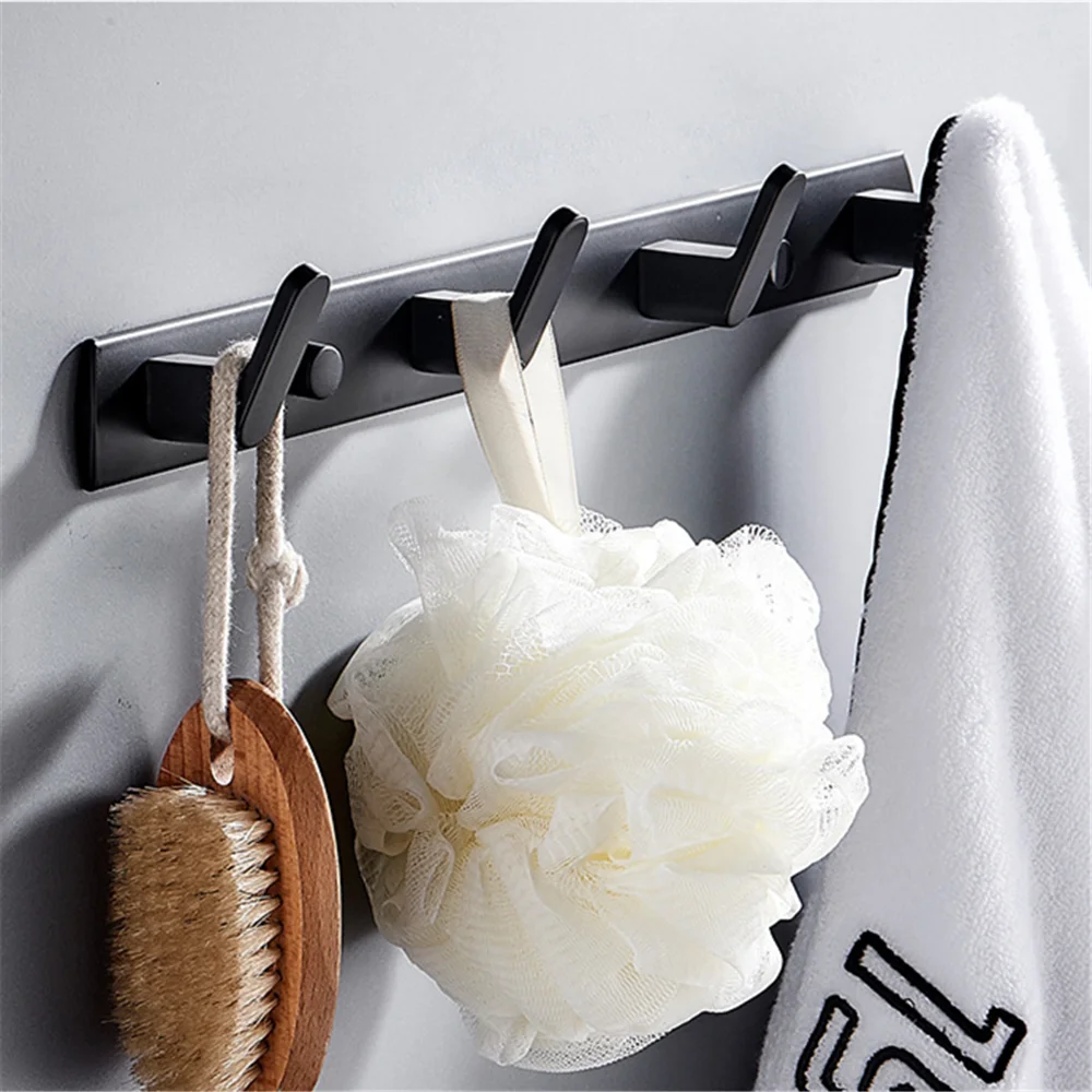 

Wall Hook for Bathroom Bedroom Coat Rack Aluminum Clothes Towel Coat Hanging Shelf Robe Hooks Door Keys Holder Kitchen Hanger
