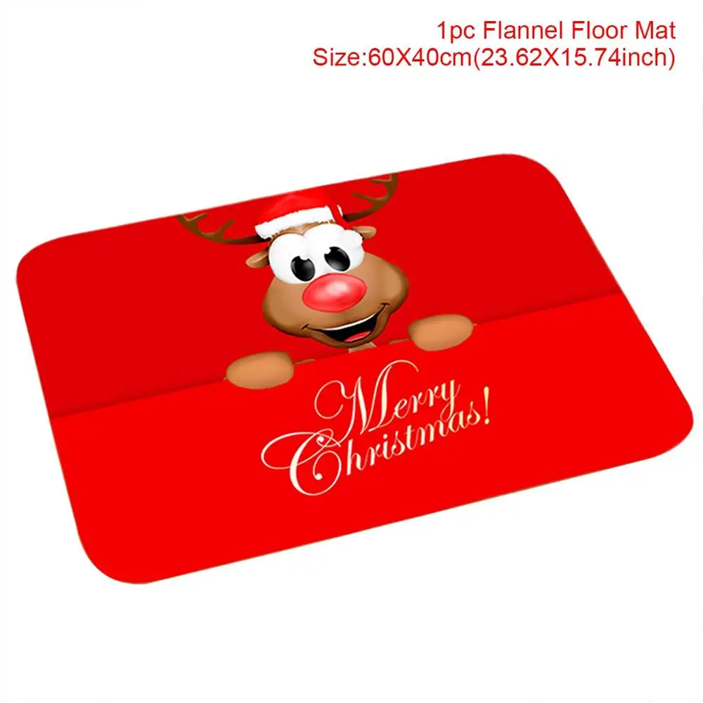 flannel carpet 11 Huiran Рождество Санта Клаус Лось Снеговик фланелевый ковер Счастливого Рождества украшения для дома Рождественский подарок счастливый год - Цвет: flannel carpet 11