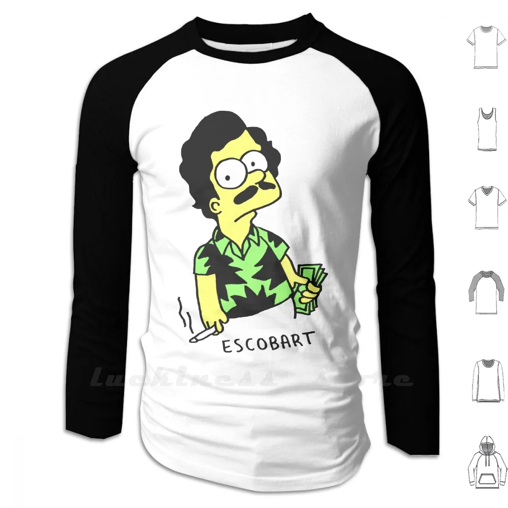 

Escobart Hoodies Long Sleeve Plata O Plomo Pablo Escobart Escobart Pablo Escobar Netflix Series Cartoon Funny Usa